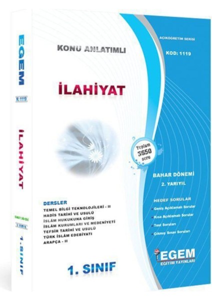 AÖF İlahiyat 1. Sınıf 2. Yarıyıl Bahar Dönemi Konu Anlatımlı Soru Bankası