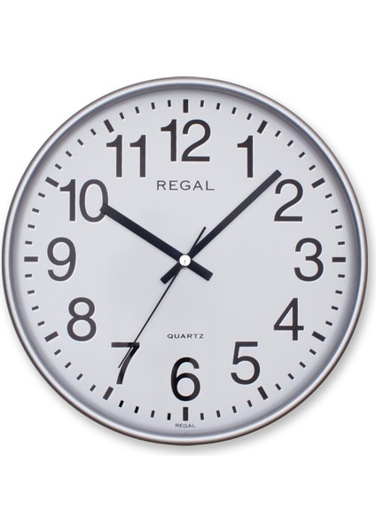 Regal Saat 0252 Sw Yuvarlak Gümüş Çerçeve Duvar Saati 26 cm