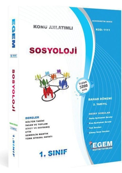 AÖF Sosyoloji 1. Sınıf 2. Yarıyıl Bahar Dönemi Konu Anlatımlı Soru Bankası