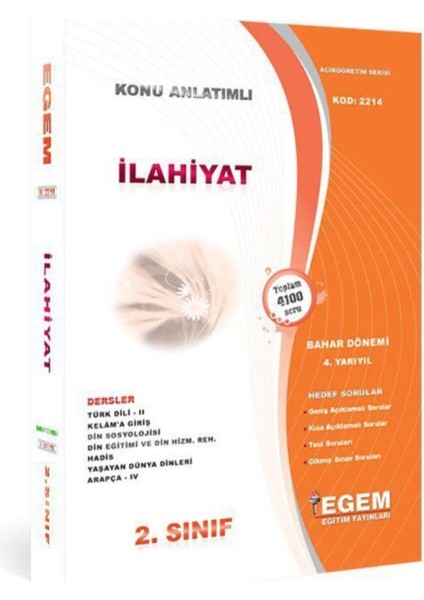 AÖF İlahiyat 2. Sınıf 4. Yarıyıl Bahar Dönemi Konu Anlatımlı Soru Bankası