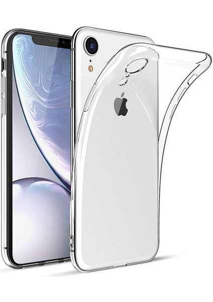 iPhone Xr Kılıf Şeffaf Silikon Kamera Korumalı 3D