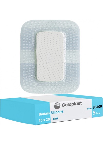 Coloplast 33400 Biatain Silikon Yapışkan Köpüklü 10 cm x 20 cm Yara Örtüsü