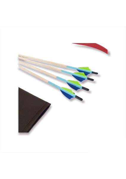 Geleneksel Okçuluk Başlangıç Genç Ok Yay Seti Kırmızı (4 Ok+ Zihgir+ Tirkeş +Hedef) modelleri