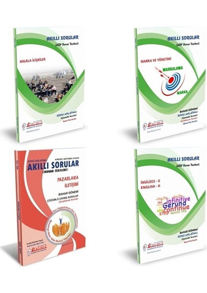 AÖF Halkla İlişkiler ve Tanıtım 1. Sınıf 2. Yarıyıl Bahar Dönemi Konu Anlatımlı Soru Bankası Set