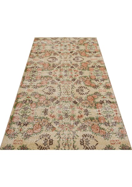 Gerçek El Dokuma Eskitme Vintage Halı 1,16 x 2,21 cm 9031