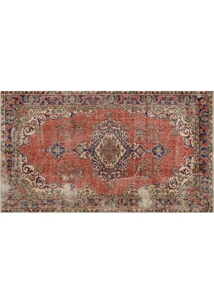 Eşsiz 100% Yün El Dokuma Vintage Halı 1,2 x 2,06 cm 9039