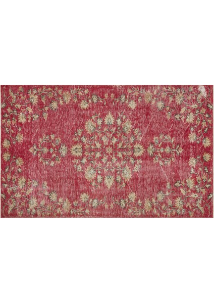 Eşsiz Anadolu Vintage Eskitme El Dokuma Halı 1,44 x 2,29 cm 9070