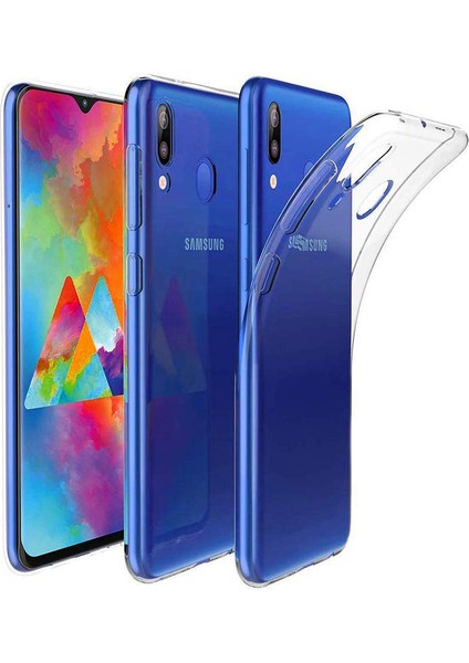 Samsung M20 Kılıf Şeffaf Silikon Kamera Korumalı 0,30 mm