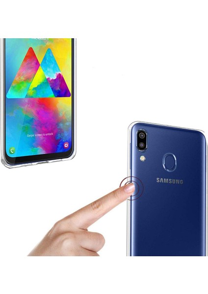 Samsung M20 Kılıf Şeffaf Silikon Kamera Korumalı 0,30 mm