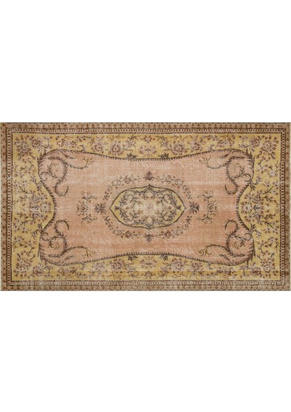 Vintage El Dokuma 100% Yün Halı 1,53 x 2,67 cm 9085