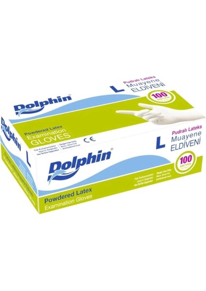 Pudralı Lateks Eldiven L Beden Beyaz 100'LÜ