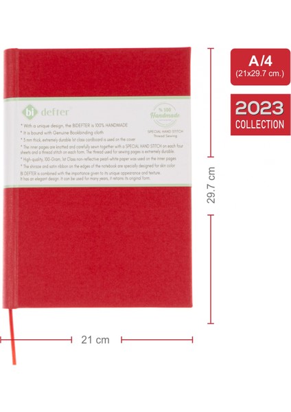 Bi Defter Çizgisiz Defter – Gerçek Cilt Bezi, %100 El Yapımı, El Dikişi, (Iplik Dikiş) “benzersiz Ürün” A/4