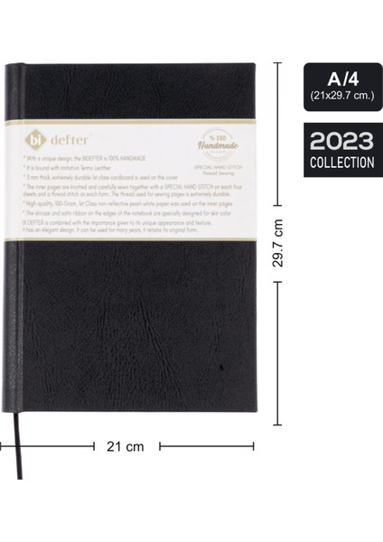 Bi Defter Çizgisiz Defter – Termo Deri Ciltli, %100 El Yapımı, El Dikişi, (Iplik Dikiş) “benzersiz Ürün” A/4