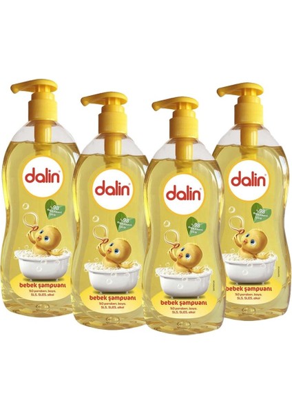 Şampuan 700 ml %98 Organik Içerik 4x Paket