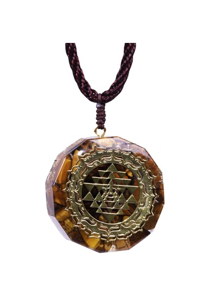 Orgonit Kolye Sri Yantra Kolye Kutsal Geometri Tiger Göz Enerji Kolye Kadın Erkek Takı Için | Kolye Kolyeler