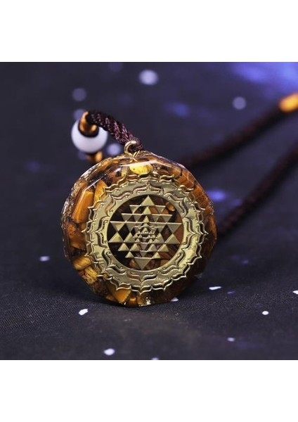 Orgonit Kolye Sri Yantra Kolye Kutsal Geometri Tiger Göz Enerji Kolye Kadın Erkek Takı Için | Kolye Kolyeler fırsatları