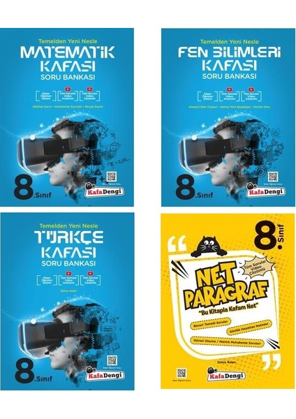 8.Sınıf LGS Matematik - Türkçe - Fen - Paragraf Kafası Soru Seti 4 Kitap 2023