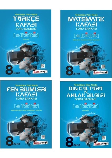 8.Sınıf LGS Matematik - Türkçe - Fen - Din Kafası Soru Seti 4 Kitap 2023
