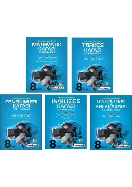 8.Sınıf LGS Matematik - Türkçe - Fen - İngilizce - Din Kafası Soru Seti 5 Kitap 2023