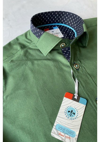 Yakası Garnili Uzun Kollu Çocuk Gömleği fiyatları