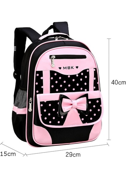 Öğrenci Sırt Çantası Çok Cepli Büyük Kapasiteli Kız Güzel Yay Noktası Okul Çantası (Yurt Dışından)