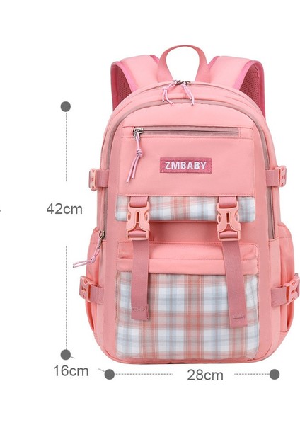 Kafes Okul Çocuğu Sırt Çantası Kız Su Geçirmez Okul Çantası Çok Katmanlı (Yurt Dışından)