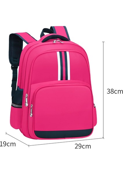 Büyük Kapasiteli Kontrast Çizgili Çocuk Hafif Sırt Çantası Naylon Su Geçirmez Kumaş (Yurt Dışından)