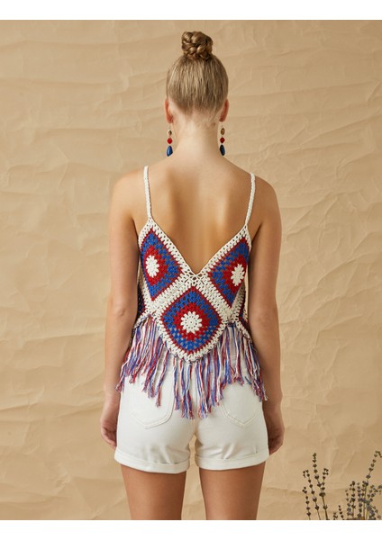 Crop Atlet Kroşe Püskül Detaylı fırsatları