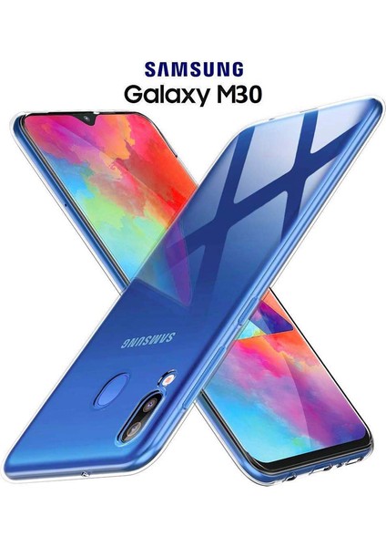 Samsung M30 Kılıf Şeffaf Silikon Kamera Korumalı 0,30 mm