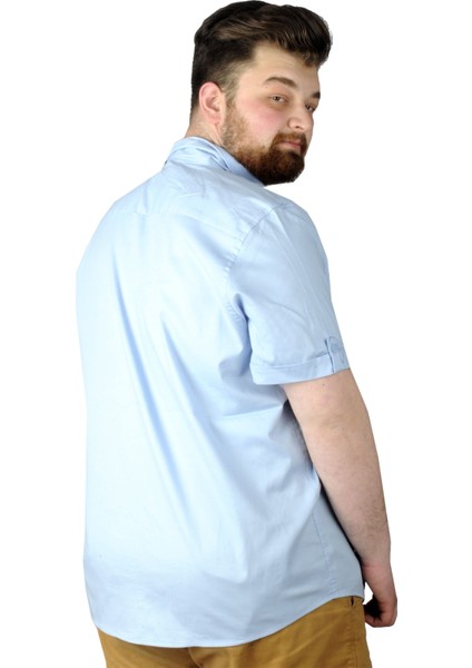 Büyük Beden Gömlek Kkol Çift Cep Kapaklı 20361 Mavi fiyatları