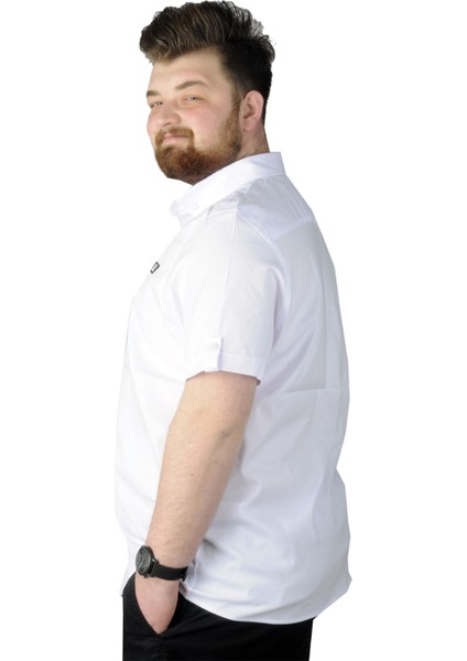 Büyük Beden Gömlek Baskılı Play 22365 Beyaz modelleri