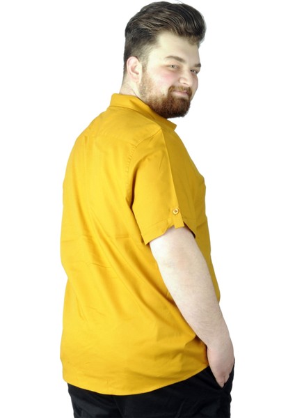 Büyük Beden Gömlek Baskılı Play 22365 Hardal fiyatları