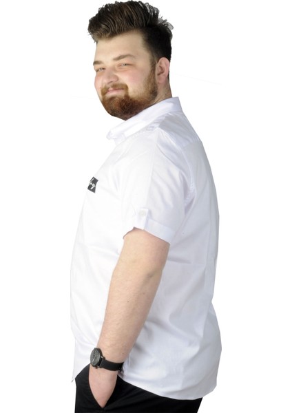 Büyük Beden Gömlek Baskılı God Day 22366 Beyaz modelleri