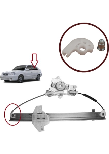BWR5442 Hyundai Accent 1999-2005 Için Arka Sol Cam Kriko Köşe Plastik Klipsi 8340325010 fiyatları