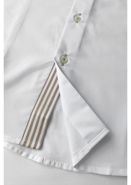 Çizgili Okul Kısa Kol Çocuk Gömleği modelleri