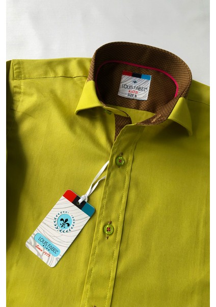 Yakası Garnili Uzun Kollu Çocuk Gömleği modelleri