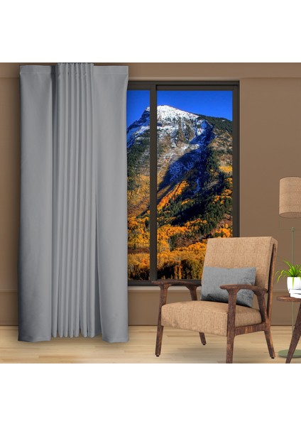 Blackout (Karartma) Fon Perde-Güneşlik Pilesiz Extraforlu Düz Dikim Açık Gri fiyatları