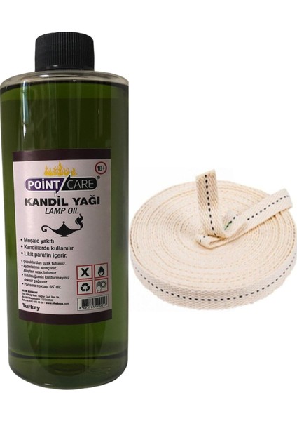 Yeşil Kandil Yağı Iç Mekan Gaz Lambası Yakıtı 400 ml + 1 Metre Fitil