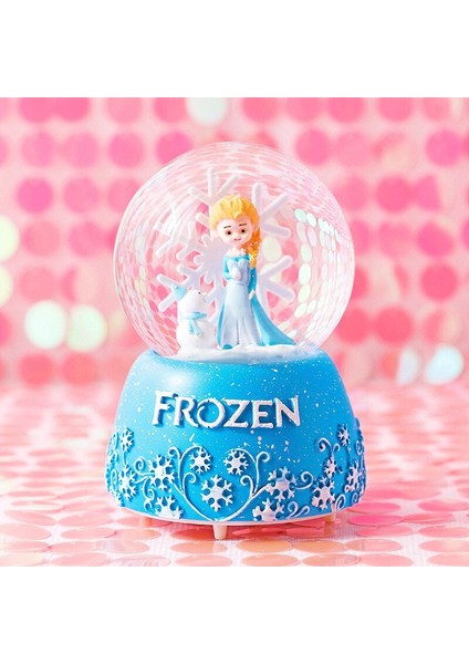 Frozen Temalı Orta Boy Işıklı Müzikli Kar Küresi