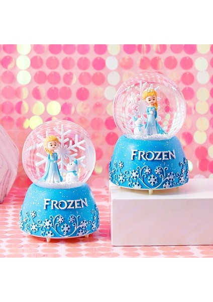 Frozen Temalı Orta Boy Işıklı Müzikli Kar Küresi