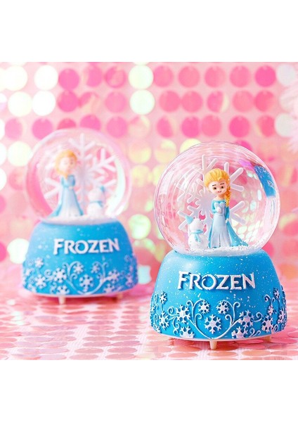 Frozen Temalı Orta Boy Işıklı Müzikli Kar Küresi