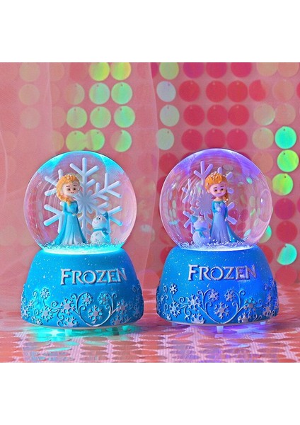 Frozen Temalı Orta Boy Işıklı Müzikli Kar Küresi