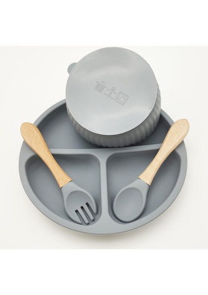 4-Piece Set Bebek Silikon Plaka Seti Çocuklar Besleme Kase Su Geçirmez Kaşık Kaymaz Çocuğun Silikon Bulaşıkları Çocuk Sofra Takımı | Yemekler modelleri