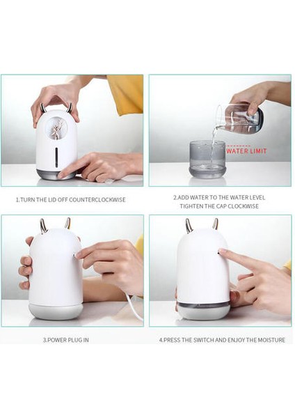 Sevimli Pet Nemlendirici Mini Ev Küçük Nemlendirici Aromaterapi Araba Yaratıcılık Hava Ayı USB Nemlendirici LED Mist Maker | Nemlendiriciler(Yurt Dışından) fırsatları