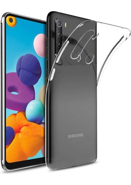 Samsung A21 Kılıf Şeffaf Silikon Kamera Korumalı 0,30 mm