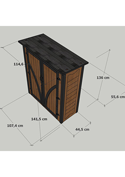 Ahşap Bahçe Depolama Dolabı 800LT