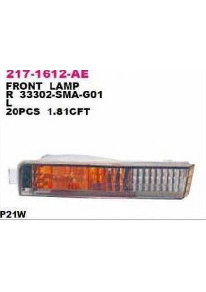 2006 - 2008 Honda City Çamurluk Sinyali Sarı Sağ - Sol Aynı (Eurolamp) (Oem NO:33301S5A013)