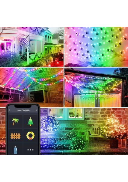 Bluetooth 10 Metre Rgb Renk Değiştiren Akıllı Küre Dizili Işıklar USB 66 LED Kumandalı