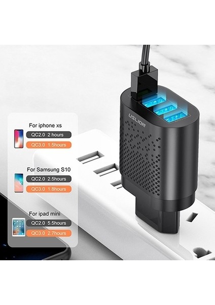 4 USB Portlu 48W Qc 3.0 Ultra Hızlı Şarj Çoklu USB Şarj Cihazı Başlık Adaptör