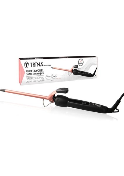 Profesyonel Digital Hair Curler 9,5 mm Rose Gold Saç Maşası TRNSACMS0078